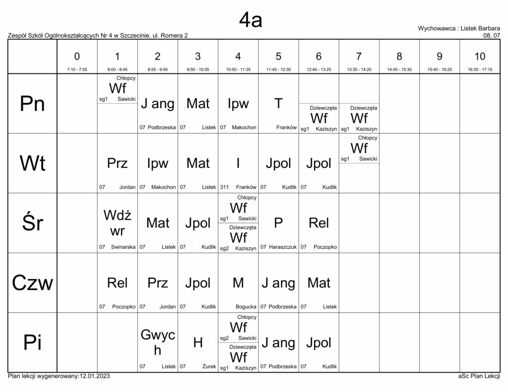 PLAN LEKCJI - ZSO4